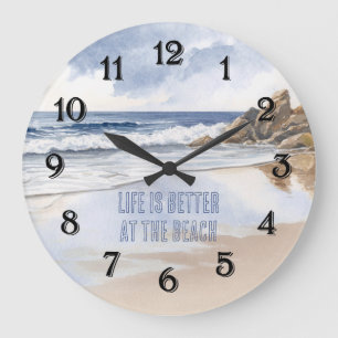 Coastal Beach Sand Large Clock