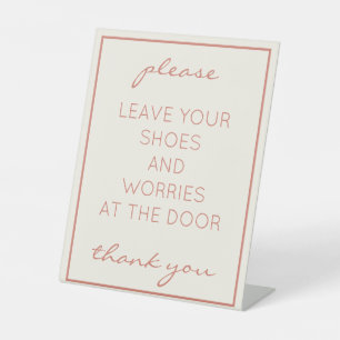 Coastal Beach Sand Remove Shoes Counter Sign