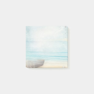 Coastal Beach Scene with Wooden Rowboat Post-it Notes