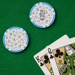 Coastal Beach Sea Shells Poker Chips