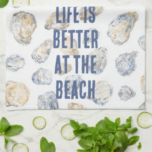 Coastal Beach Sea Shells Tea Towel