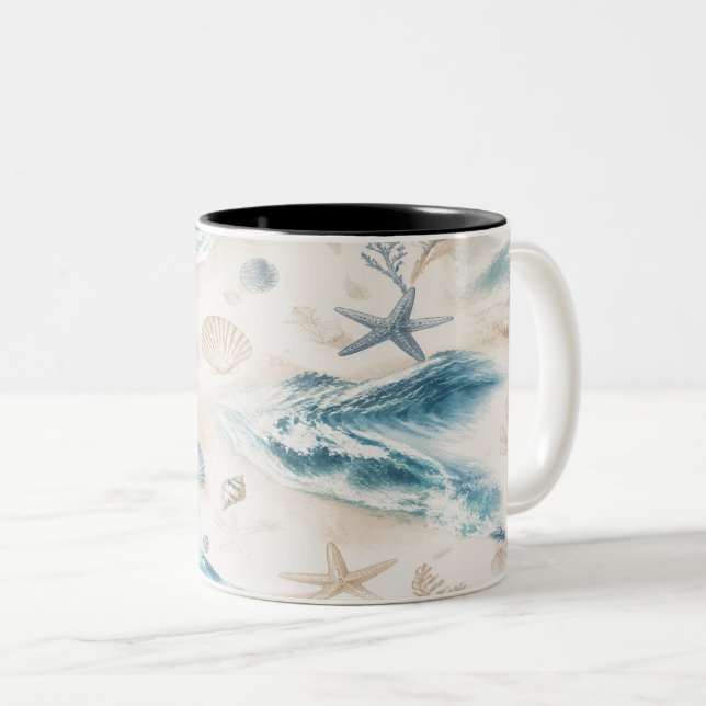 Coastal Beach Seashells Mug (Front Right)
