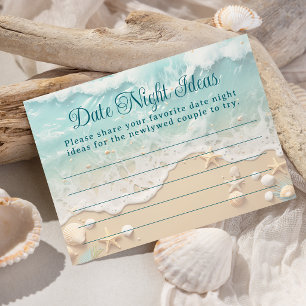 Coastal Beach Theme Date Night Ideas Bridal Shower Enclosure Card