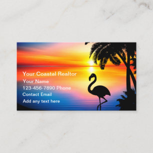 Coastal Beach Theme Realtor Business Card