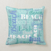 Coastal Beach Typography Pattern Tropical Sea Blue