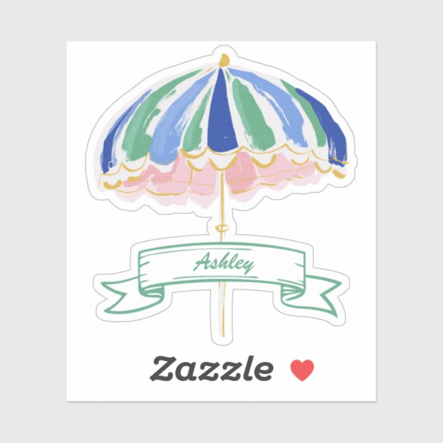 Coastal Beach Umbrella Bachelorette Personalised  (Sheet)