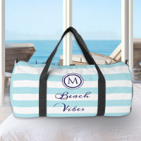 Coastal Beach Vibe Nautical Stripes Monogrammed