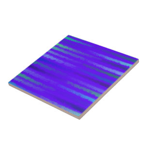Coastal Beach Waves Salty Watercolor On Purple  Tile