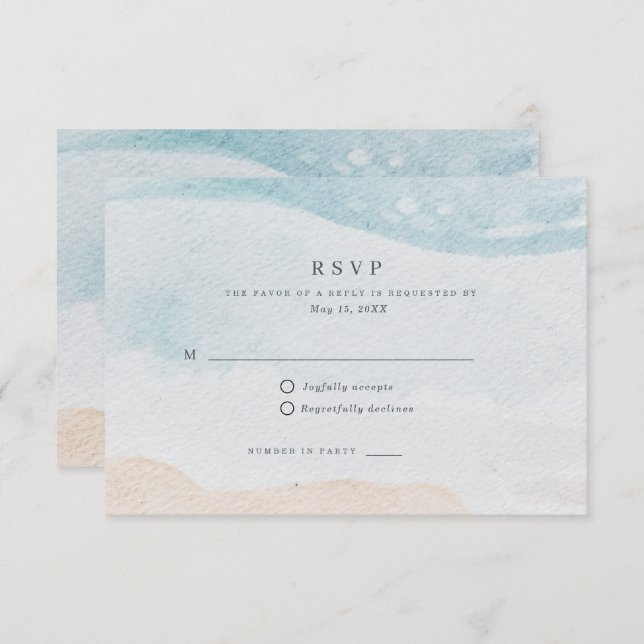Coastal Beach Wedding RSVP Card (Front/Back)