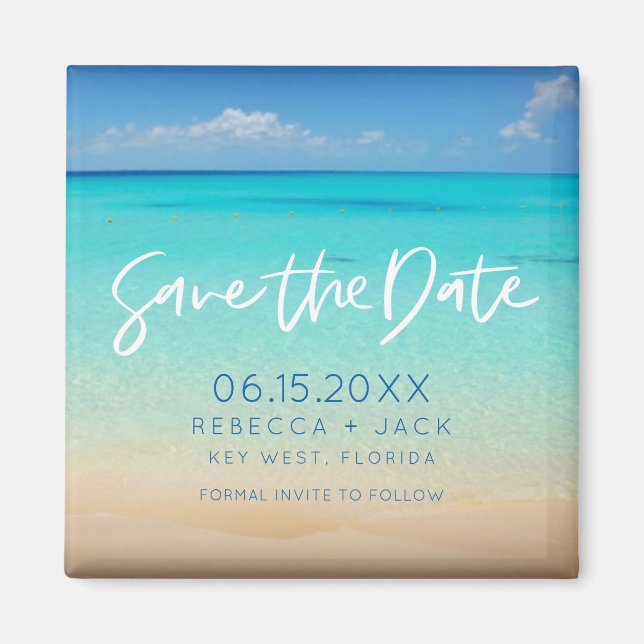 Coastal Beach Wedding Save the Date Magnet (Front)