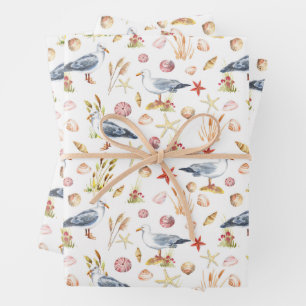 Coastal Beach  Wrapping Paper Sheet