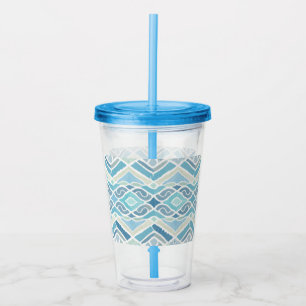 Coastal/beachy/nautical blue acrylic tumbler