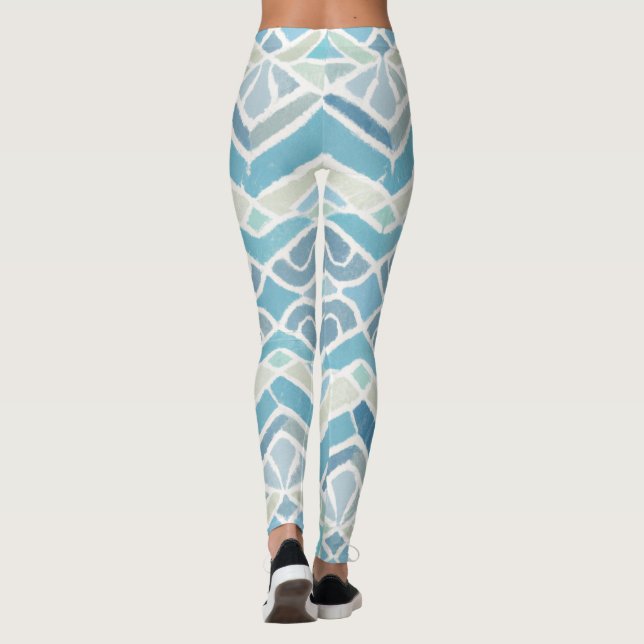 Coastal/beachy/nautical blue leggings (Back)