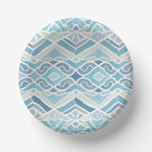 Coastal/beachy/nautical blue paper plate (Front)