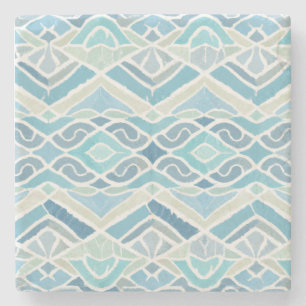 Coastal/beachy/nautical blue stone coaster
