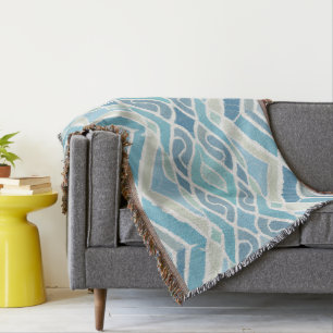 Coastal/beachy/nautical blue throw blanket