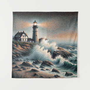 Coastal Beacon at Twilight Tapestry