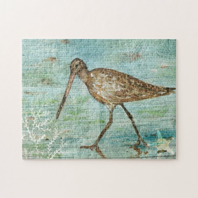 Coastal Bird Beach Art Snipe Jigsaw Puzzle (Horizontal)