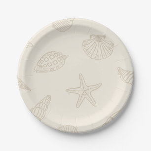 Coastal Bites Sandy Taupe Paper Plate