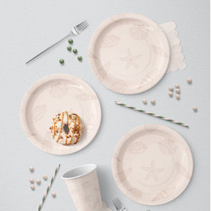 Coastal Bites Shell Pink Paper Plate