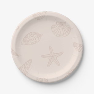 Coastal Bites Shell Pink Paper Plate