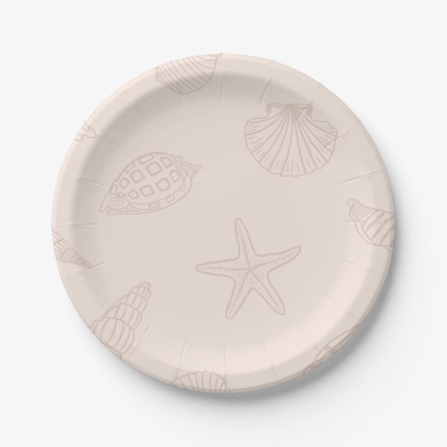 Coastal Bites Shell Pink Paper Plate (Front)