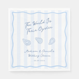 Coastal Blue And White Oyster Roast Wedding Shower Napkin