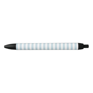 Coastal Blue and White Stripe Beach Black Ink Pen