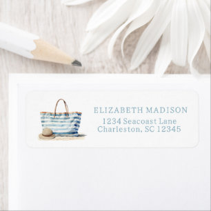Coastal Blue and White Stripe Beach Tote