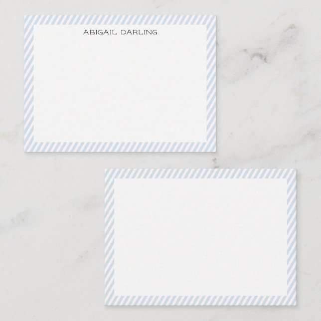 Coastal Blue and White Stripe Nautical Card (Front/Back)