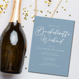 Coastal Blue Bachelorette Weekend Minimalist Invitation