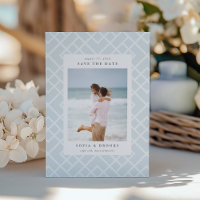 Coastal Blue Bamboo Lattice Photo