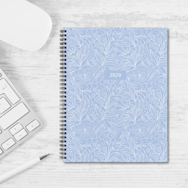 Coastal Blue Christmas Floral Personalised Notebook (Coastal Blue Christmas Floral Personalized Notebook)
