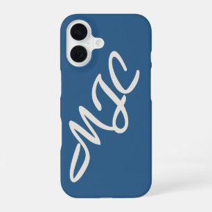 Coastal Blue Custom Monogram iPhone 16 Case