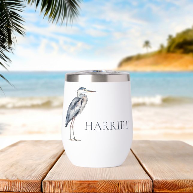 Coastal Blue Heron Bird Personalised (Beach (Rotated))