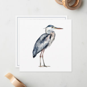 Coastal Blue Heron Bird Personalised Card