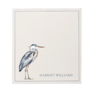 Coastal Blue Heron Bird Personalized Notepad