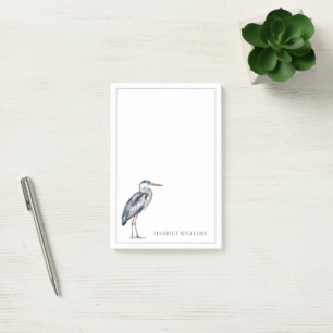 Coastal Blue Heron Bird Personalized Post-it Notes