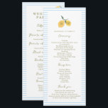 Coastal Blue Lemon Amalfi Wedding Program Card<br><div class="desc">Coastal Blue Lemon Amalfi wedding program card designed for a cheerful Italian summer wedding ceremony. This elegant design blends Mediterranean citrus aesthetics with coastal preppy style, perfect for couples planning a stylish destination celebration. Share the order of ceremony while complementing your Amalfi-inspired lemon wedding stationery suite with fresh citrus charm....</div>