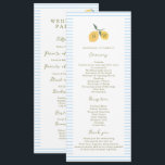 Coastal Blue Lemon Amalfi Wedding Program Card<br><div class="desc">Coastal Blue Lemon Amalfi wedding program card designed for a cheerful Italian summer wedding ceremony. This elegant design blends Mediterranean citrus aesthetics with coastal preppy style, perfect for couples planning a stylish destination celebration. Share the order of ceremony while complementing your Amalfi-inspired lemon wedding stationery suite with fresh citrus charm....</div>