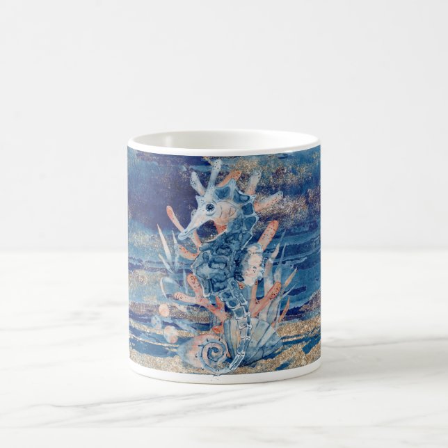 Coastal Blue Marine Art Coffee Cup (Center)