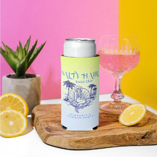 Coastal Blue Mermaid Cowgirl Summer Party Seltzer Can Cooler