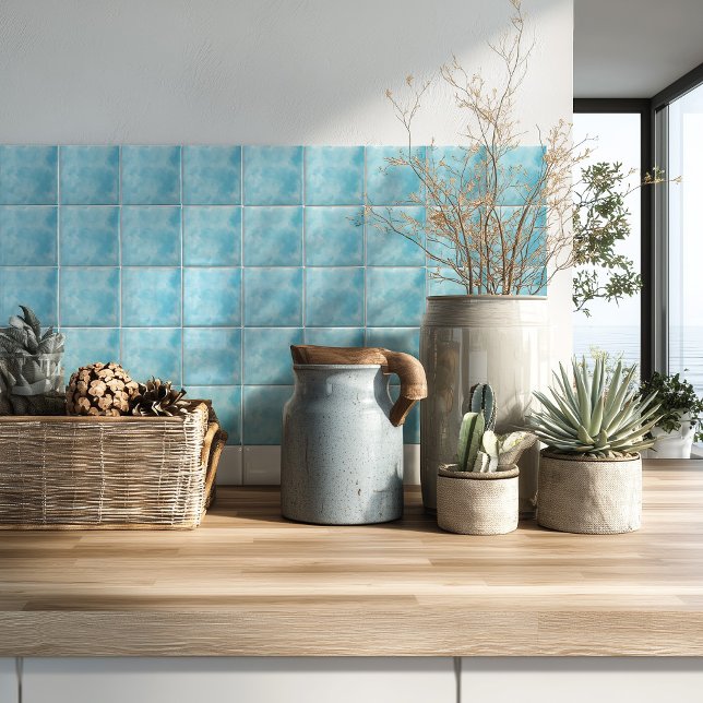 Coastal Blue Modern Watercolor  Tile (Creator Uploaded)