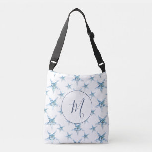 Coastal Blue Monogramed Starfish  Crossbody Bag