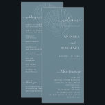 Coastal Blue Nautical Hand Drawn Seashell Wedding Programme<br><div class="desc">Guide guests through your ceremony with this coastal blue seashell wedding program, featuring elegant hand drawn seashell illustrations and a timeless nautical wedding aesthetic. The refined blue coastal palette creates a sophisticated look perfect for destination weddings, seaside ceremonies, beach receptions, rehearsal dinners, and summer celebrations. This nautical seashell wedding program...</div>