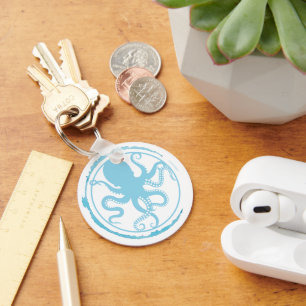 Coastal Blue Octopus 2 Key Ring