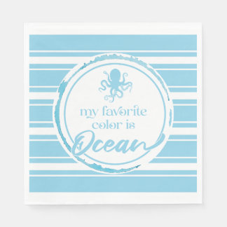 Coastal Blue Octopus Napkin