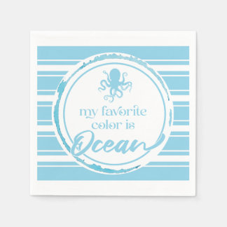 Coastal Blue Octopus Napkin