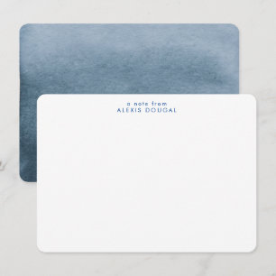 Coastal Blue Ombre Watercolor Minimal Personal Card