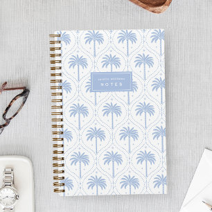 Coastal Blue   Palm Trellis Personalised Notebook